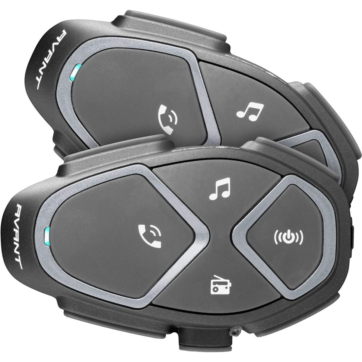 Interphone Avant - Doppelpack - Bluetooth-Kommunikationssystem für Motorräder - 8 Reiters, 1,7Km Reichweite - 20 Sprechzeit - GPS - Waterproof von Interphone