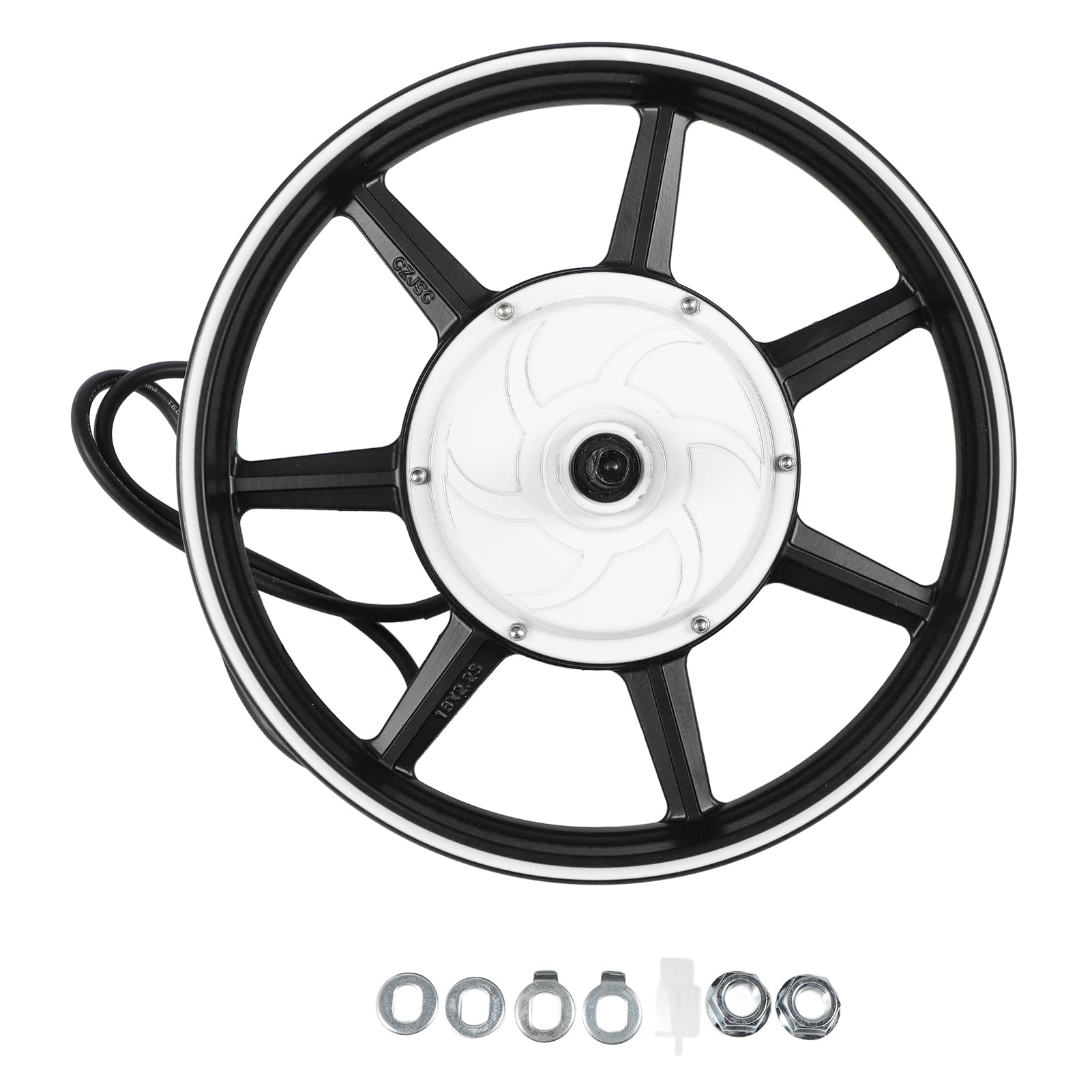 Intoipush Elektro-Nabenmotor-Kit, 16-Zoll-Dual-Hall-Brushless-Nabenmotor, 48 V-72 V, 800-2000 W Gleichstrom-Scheibenbremsmotor für Elektro-Motorrad-Roller (Weiß) von Intoipush