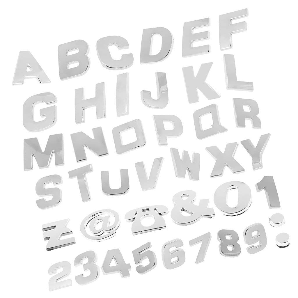 Inzopo 200 Stück Chrom Auto Emblem Aufkleber Alphabet Buchstaben Zahlen Symbol Aufkleber von Inzopo