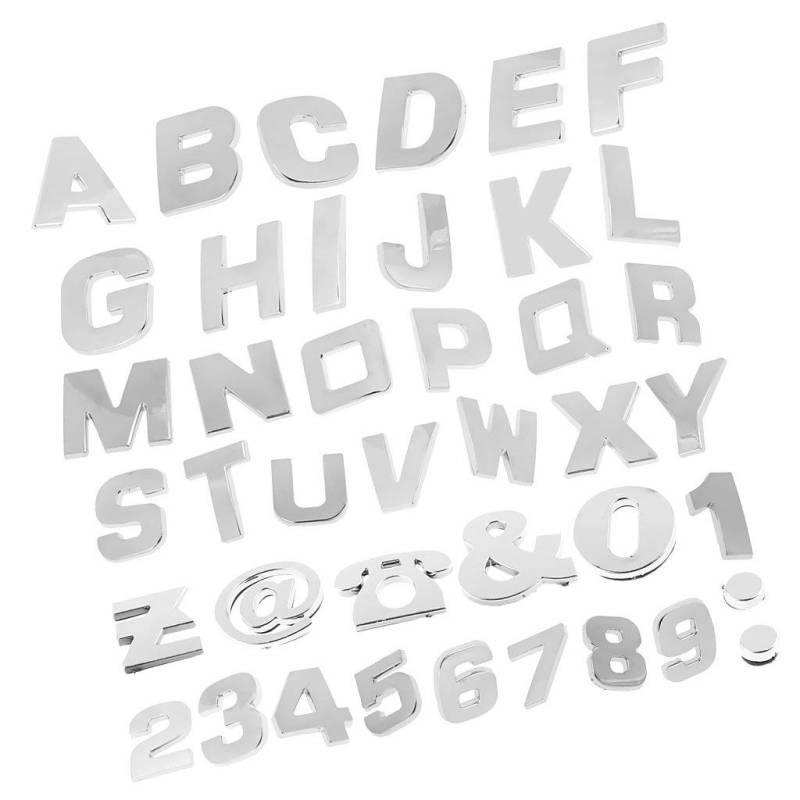 Inzopo 200 Stück Chrom Auto Emblem Aufkleber Alphabet Buchstaben Zahlen Symbol Aufkleber von Inzopo