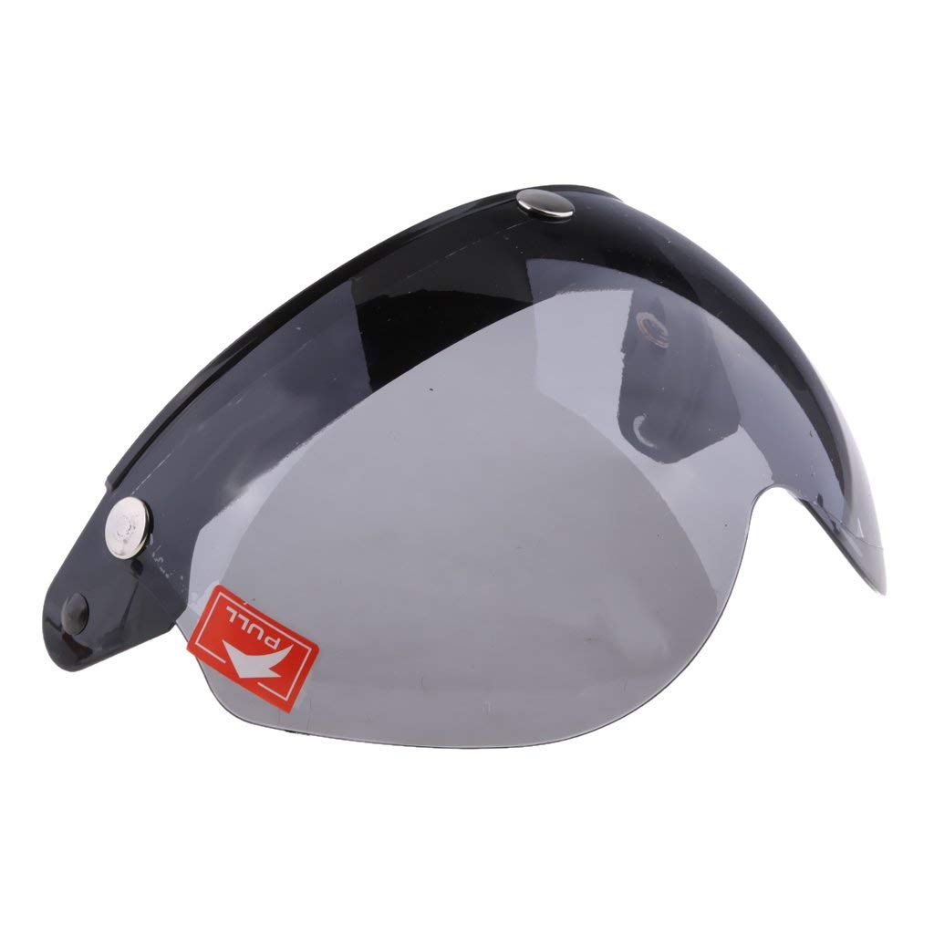 Universal 3 Druckknöpfe Visier für 3/4 Open Face Motorrad Helm Windschutz Flip Up - Grau wie beschrieben von Inzopo