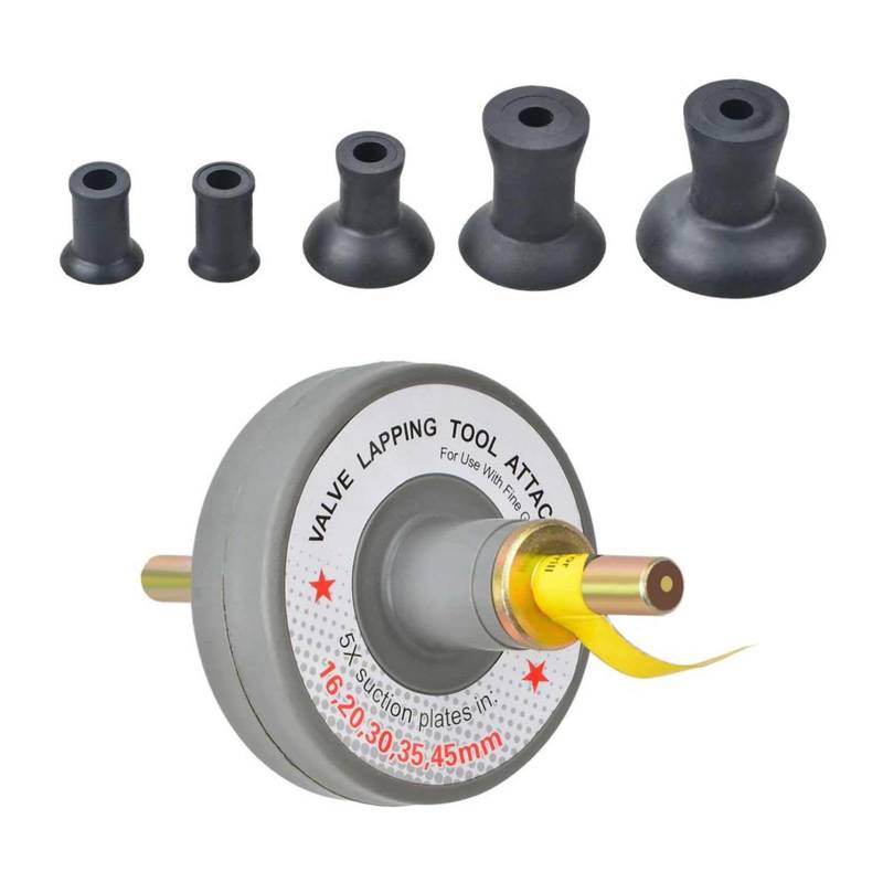 Comprehensive Valve Lapping Kit | 6X Valve Lapping Attachments with 5 Suction Plates | Effective Valve Grinder Tool for Precision Engine Repairs, 1000-1250 RPM Speed Capability von Iouyjiu