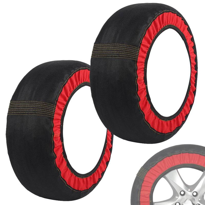 Heavy-Duty Snow Socks for Tire Traction | 2X Alternative to Traditional Snow Chains | High-Traction Grip Device for Safe Winter Driving, Compatible with Cars, SUVs, RVs, and Trucks von Iouyjiu