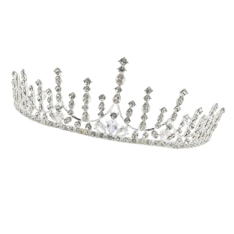 Ipetboom 1stk Braut Tiara Krone Mädchen Tiara Barocke Vintage Prinzessin Retro-strasskrone Retro-hochzeitskopfschmuck Tiara Des Hochzeitsmädchens Brautkrone Stütze Legierung Silver von Ipetboom