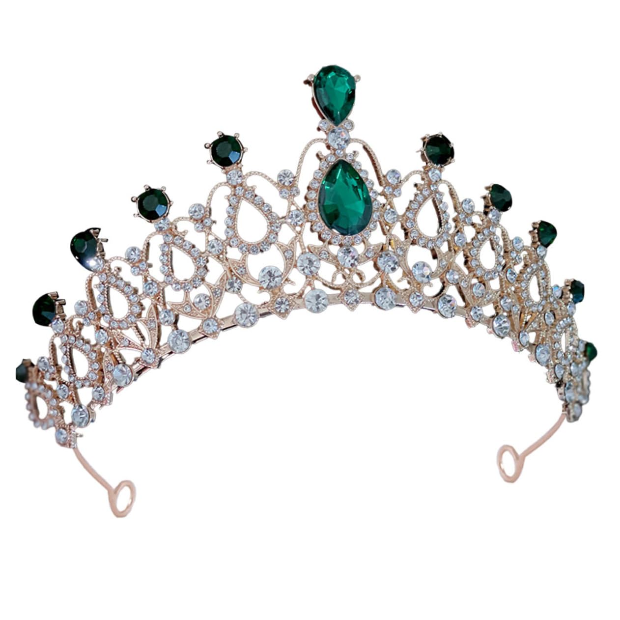 Ipetboom Tiara Für Geburtstagsdekorationen Für Mädchen Prinzessinnenkrone Für Festzugskrone Tiara-krone Kostüm Tiara Strass-hochzeitskrone Kinderschmuck Green Zinklegierung von Ipetboom