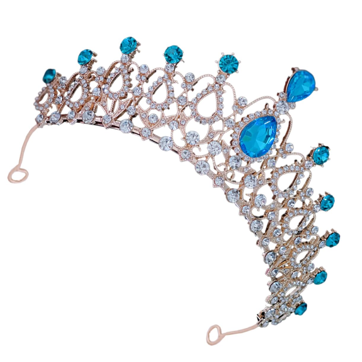 Ipetboom Tiara für verkleidung haarspange Bachelorette-Krone Prinzessinnenkrone für Strasskrone für Mädchen Kronen für kleine Mädchen Zinklegierung Sky-blue von Ipetboom