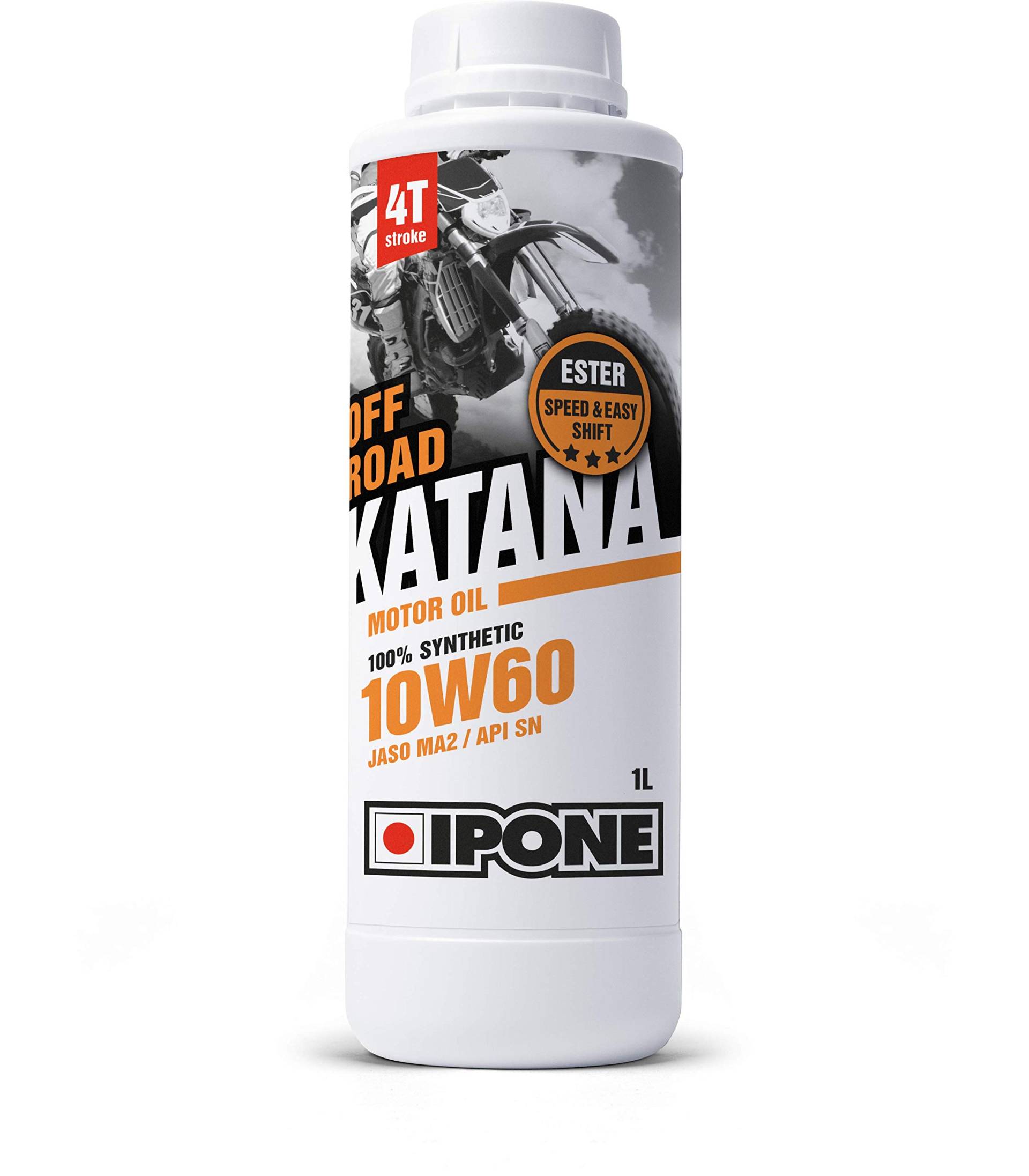 IPONE – Motoröl VT Motorrad 10W60 Katana Off Road – Vollsynthetischer Schmierstoff mit Ester – Optimale Beschleunigung – Schnelle und präzise Schaltung – 1 Liter Kanister von IPONE