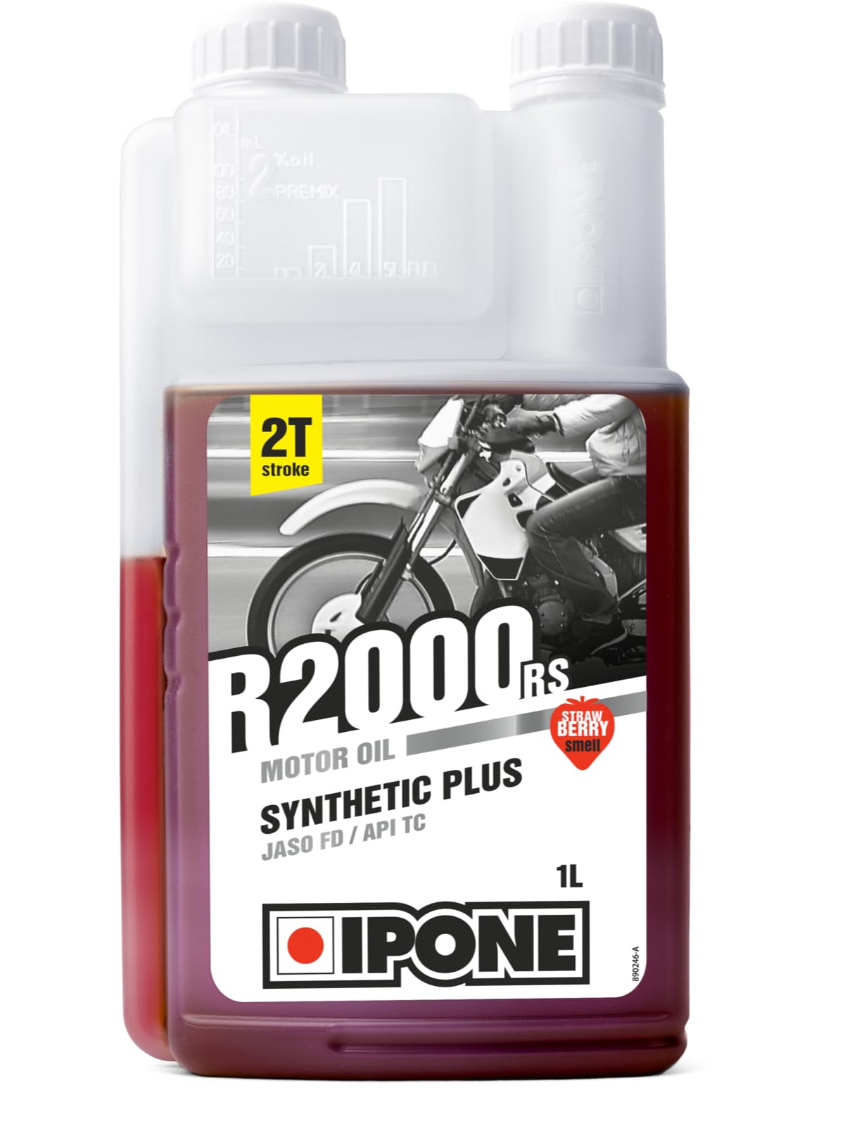 IPONE – Motoröl ZT Motorrad R2000RS – Teilsynthetisch auf Esterbasis – Hochwertiger Schmierstoff – 1 Liter Dosierkanister, Erdbeere, 1L (Packung mit 2) von Ipone