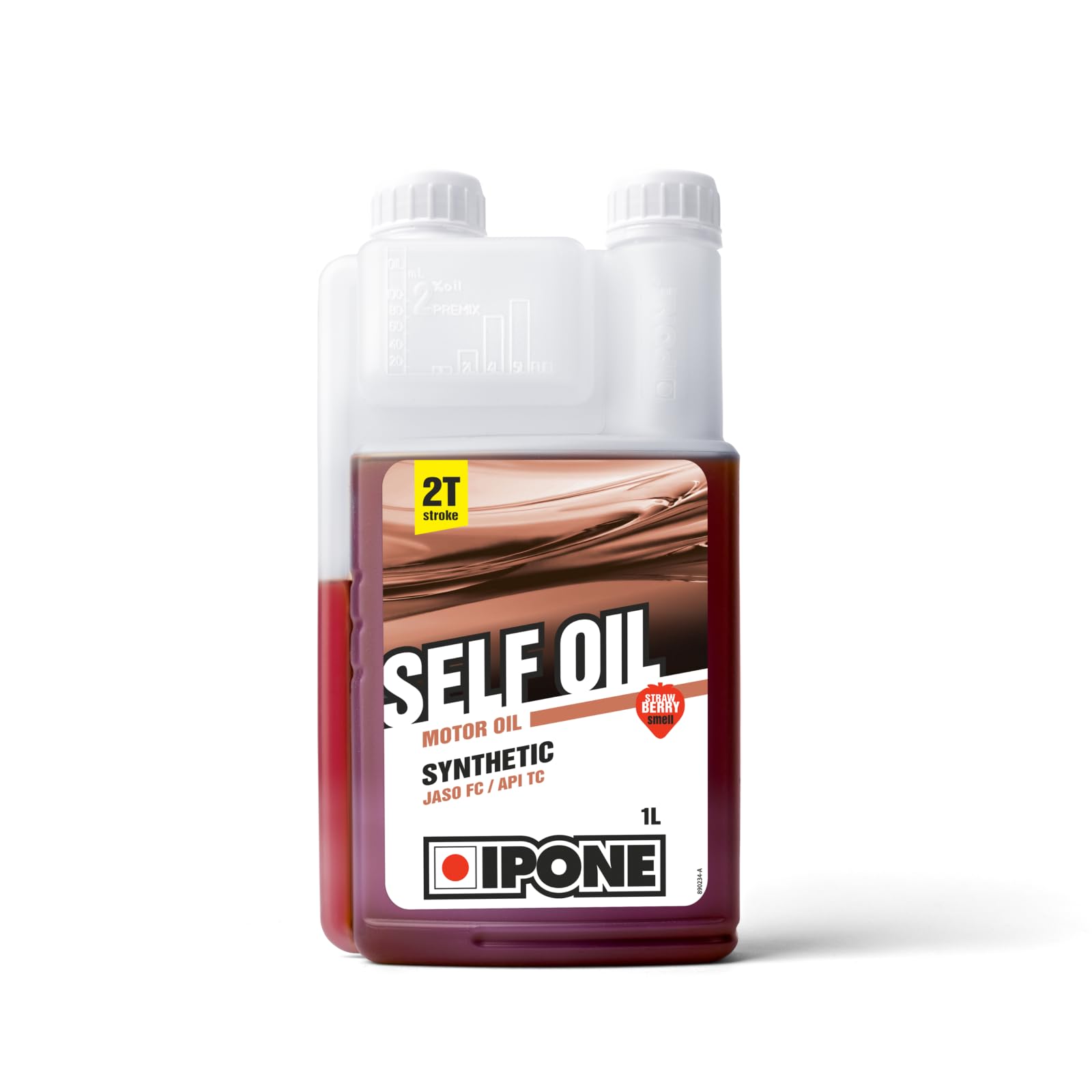 IPONE – Motoröl ZT Self Oil – 1 Liter Dosierkanister – Teilsynthetischer Schmierstoff – Für Zweitaktmotoren - Erdbeere von Ipone