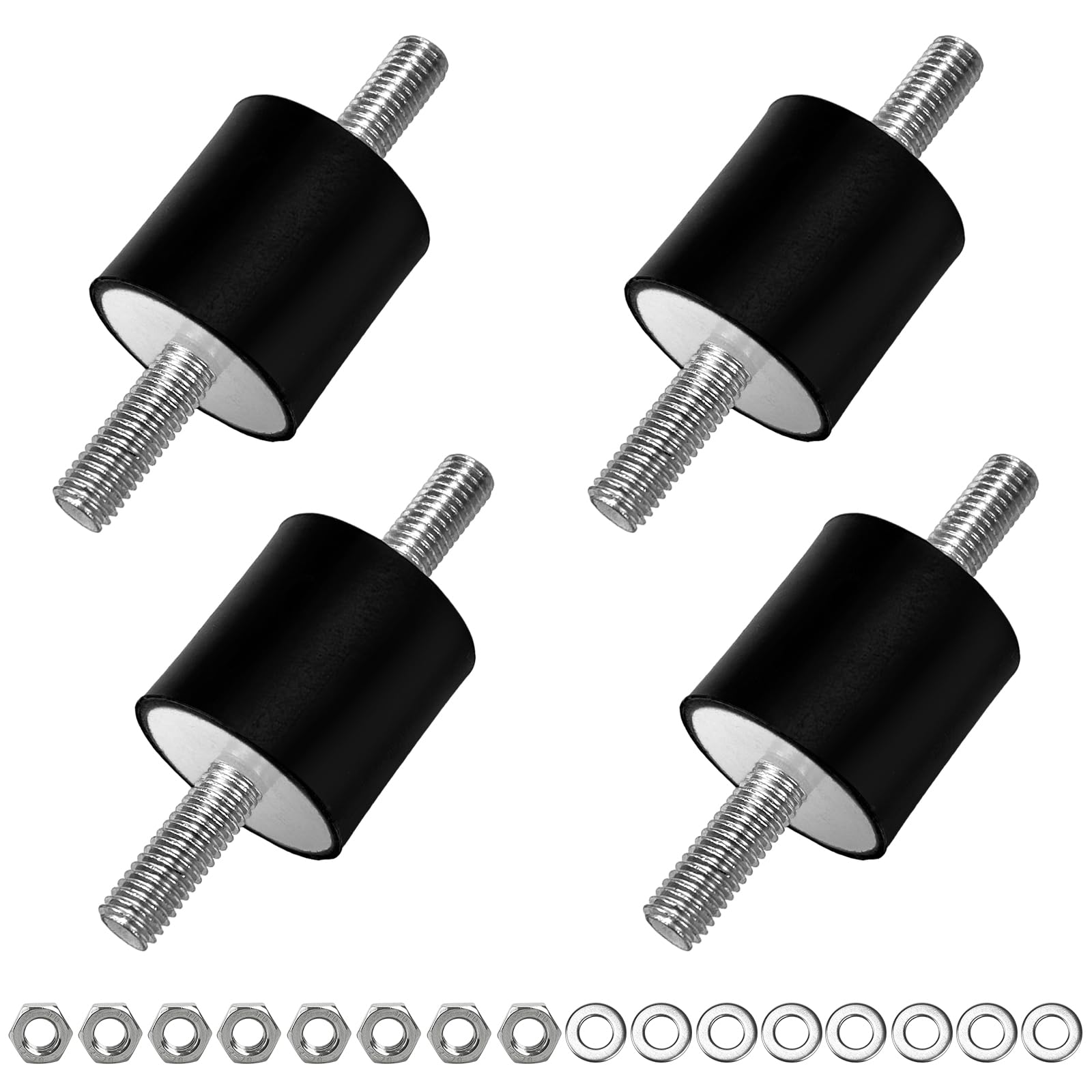 4stk Gummi-Stoßdämpfer M8, Gummipuffer, Schwingungsdämpfer, Klimaanlage Gummipuffer, Stoßdämpfer Silentblock, Anti-Vibration Silentblock, für Luftkompressoren, Diesel und Benzinmotoren, Wasserpumpen von Irenwarl