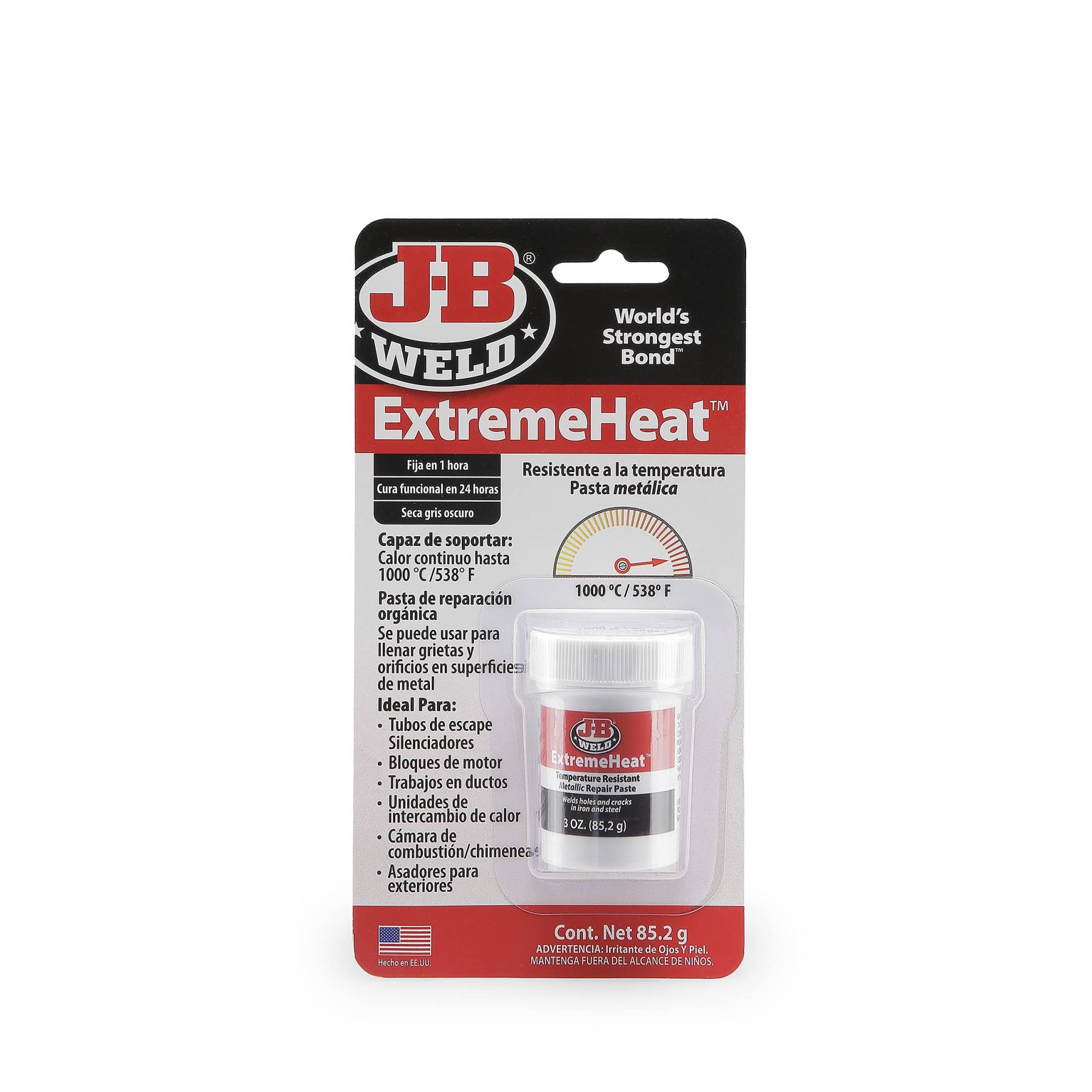 J-B Weld 37901SPA Metallpaste, Metall, Hochtemperatur, Harz, Epoxidharz, Metall, Löcher, Auspuffrohre, Schalldämpfer, Motor, Krallen, Reparaturen, bis 1300 °C, 85,2 g von J-B Weld