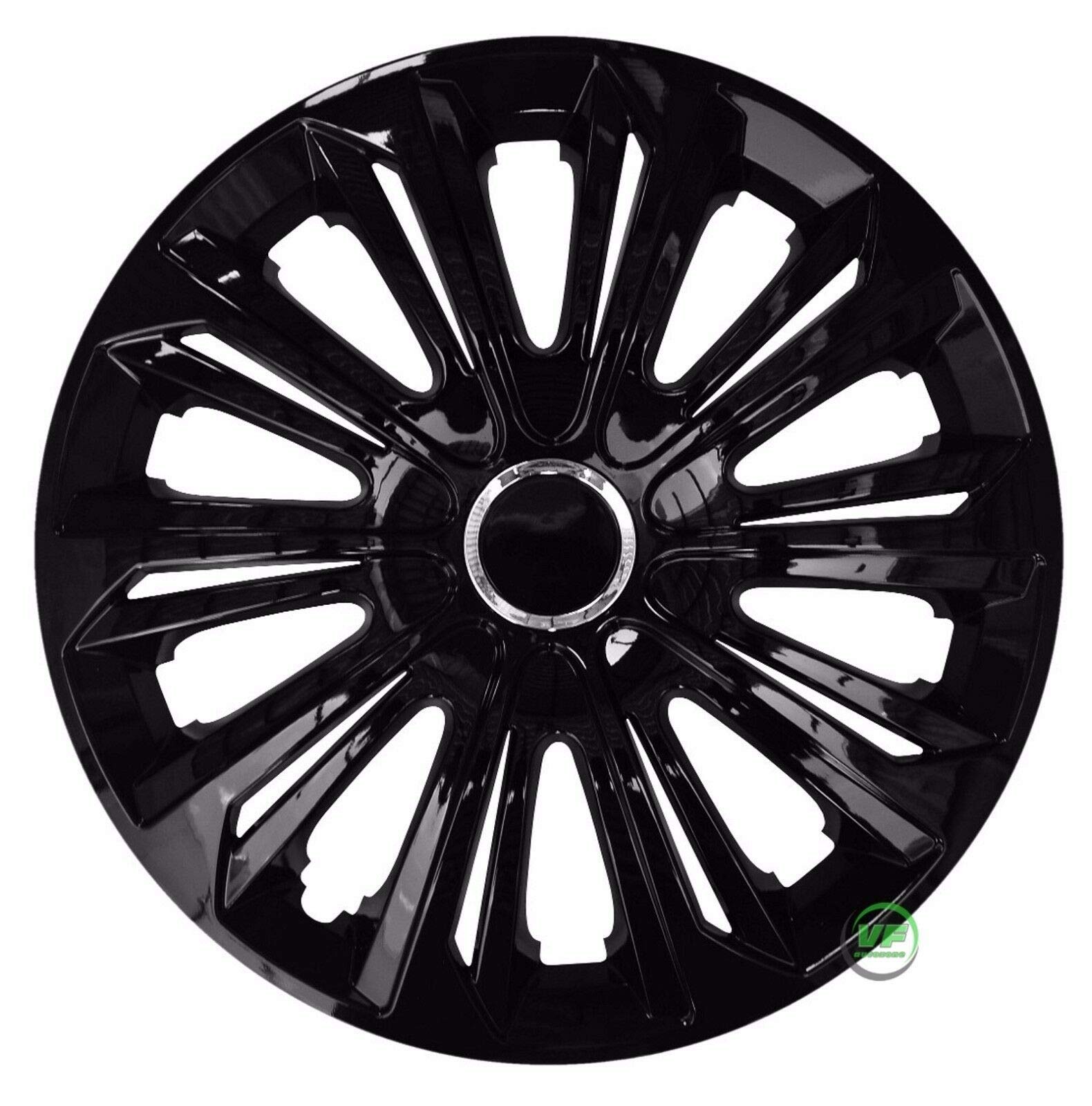 J&J AUTOMOTIVE | 15" Radkappen Radzierblenden 4er Set 15 Zoll Schwarz Lakiert Strong, Radabdeckung, Radkappen, Zierblenden, Felgen von J&J AUTOMOTIVE