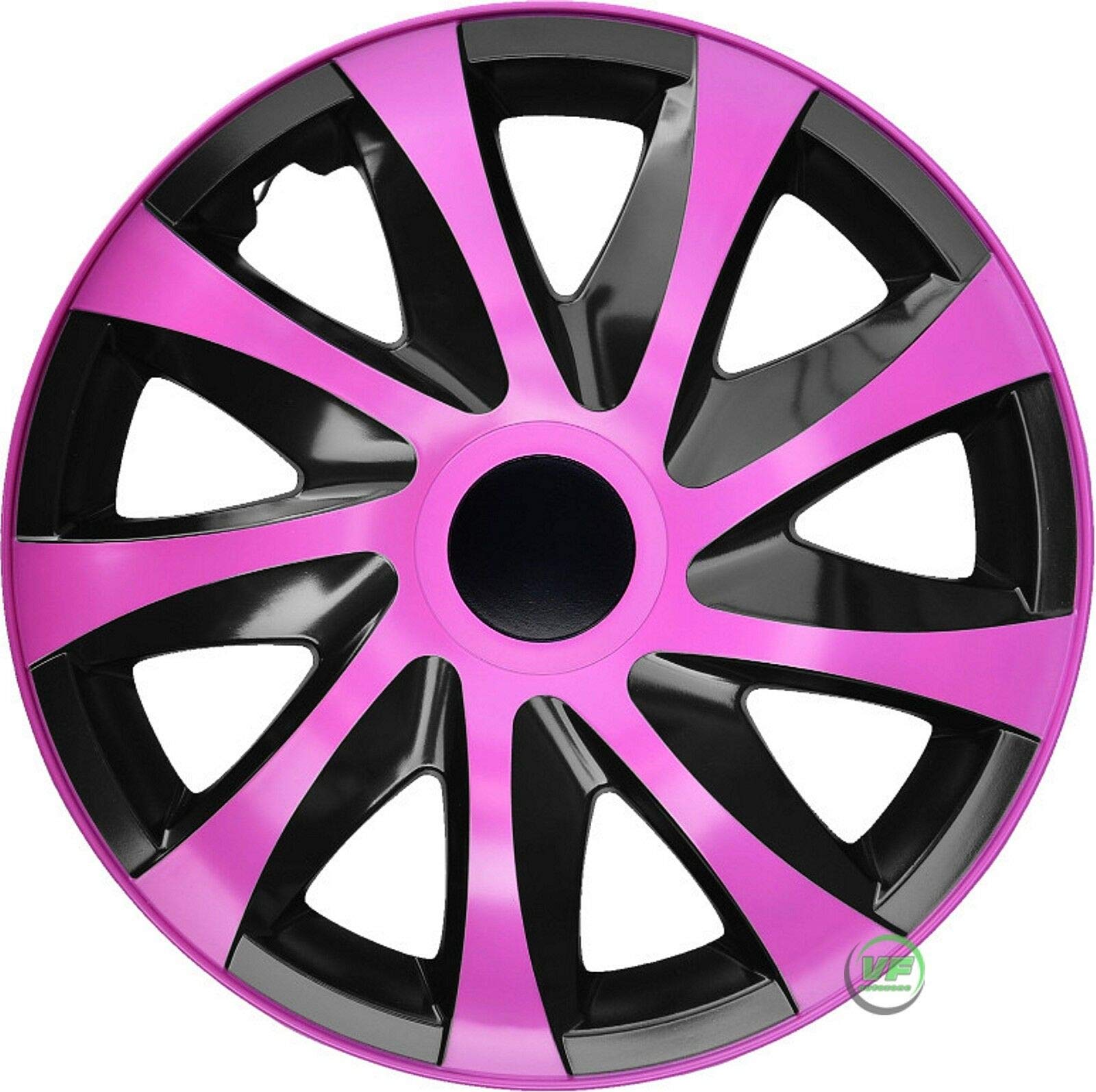 J&J AUTOMOTIVE | 16" Radkappen Radzierblenden 4er Set 16 Zoll Pink-Schwarz Draco CS, Radabdeckung, Radkappen, Zierblenden, Felgen von J&J AUTOMOTIVE