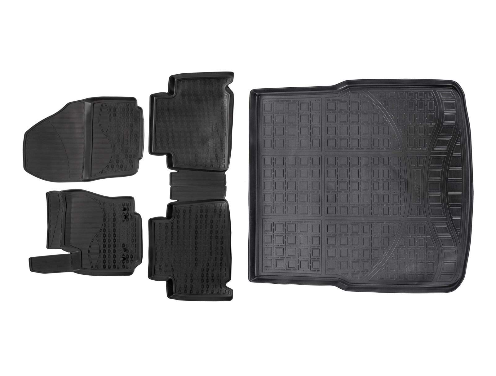 Norm Liners | Allwetter TPE Gummimatten + Kofferraumwanne Set Für S-Max/Galaxy 2006-2015, Antirutsch, Passgenau, Rand 2-4cm, Schwarz von J&J AUTOMOTIVE