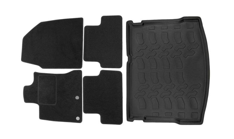 Fußmatten + Kofferraumwanne Set für Nissan Qashqai J10 5-Sitzer 2007-2013 von J&J AUTOMOTIVE