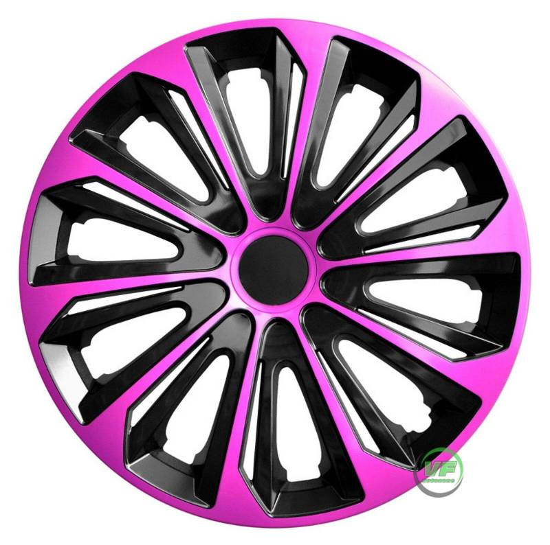 J&J AUTOMOTIVE | 15" Radkappen Radzierblenden 4er Set 15 Zoll Pink-Schwarz Strong, Radabdeckung, Radkappen, Zierblenden, Felgen von J&J AUTOMOTIVE