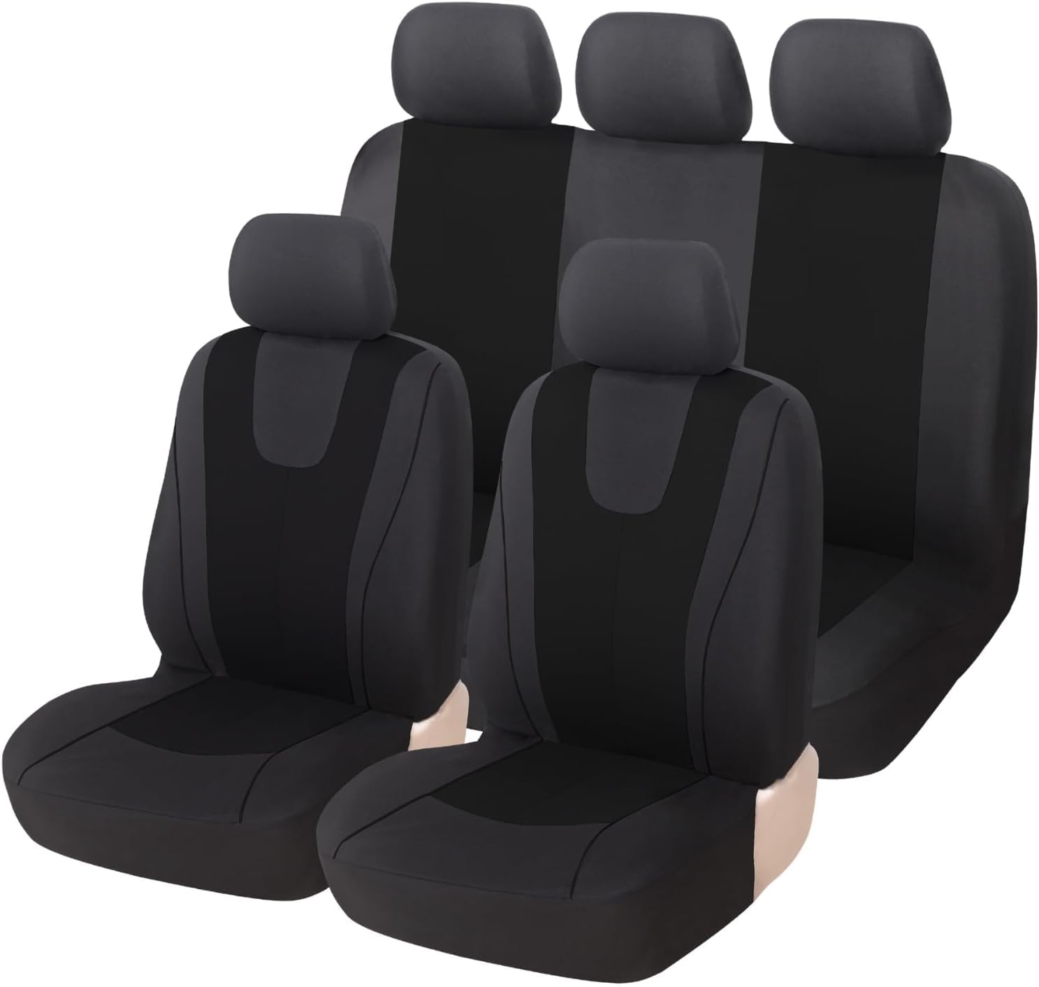 JACCOS Auto Sitzbezüge Set für V-W EOS 2-Door 2006–2015,Alles Inklusive rutschfest und Verschleißfester Stoff Sitzschoner,Waschbarer Innenraum Zubehör,C/Black von JACCOS