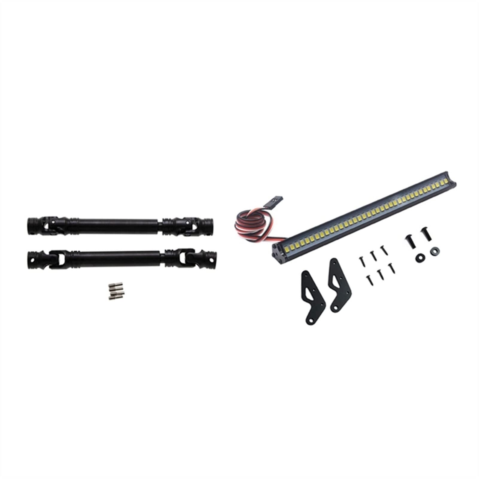 JAFYLO 2 Set RC Auto Teile 1 Set Bouquet antriebswelle 107-159mm 1 Set super helle 36 150mm Lampe Streifen Dach licht RC-Auto-Upgradeteile von JAFYLO