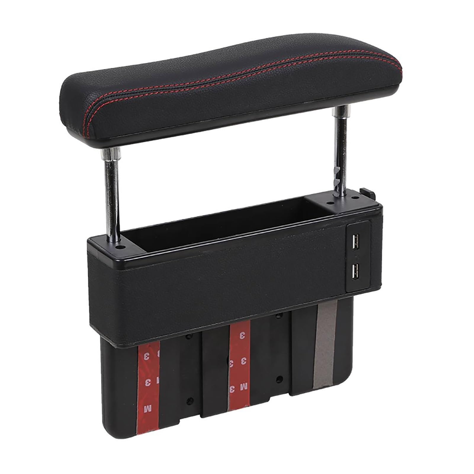 JAFYLO Auto-Armlehnenbox, verstellbare Ellenbogenstütze, Auto-Mittelkonsole, Auto-Sitzlücken-Organizer mit 4 USB-Anschlüssen Armlehnenbox für Mittelkonsole(Red Line) von JAFYLO