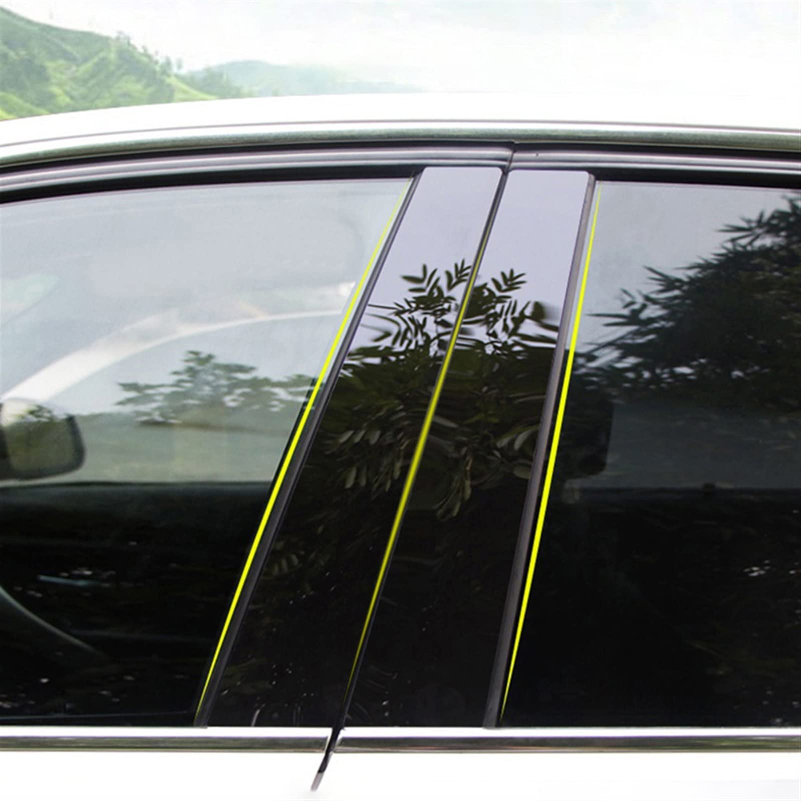 JAFYLO Auto-Carbonfaser-Fenster-B-Säulen-Schutzstreifen-Zieraufkleber, for Passat B7 2011–2018, B8 2019–2021, Auto-Außenzubehör Zierleiste für B-Säule des Autofensters(2019-20 US Version) von JAFYLO