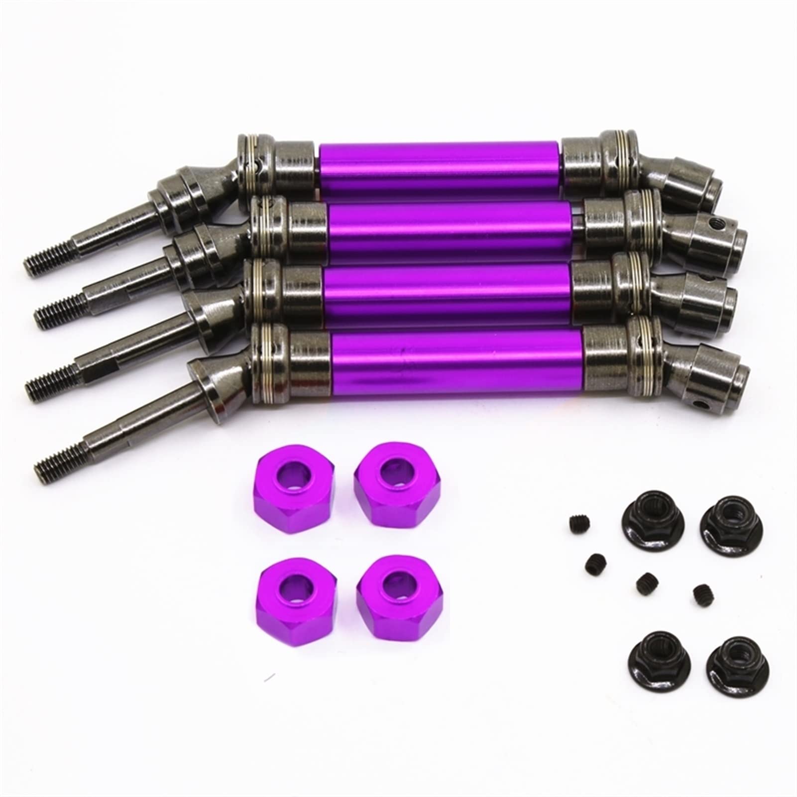 JAFYLO CVD Stahl Antriebswelle Vorne Hinten Schwere 1/10, for Traxxas, Slash 4x4 Stampede VXL 2WD 6851R 6851X 6852R 6852X RC-Auto-Upgradeteile(Purple) von JAFYLO