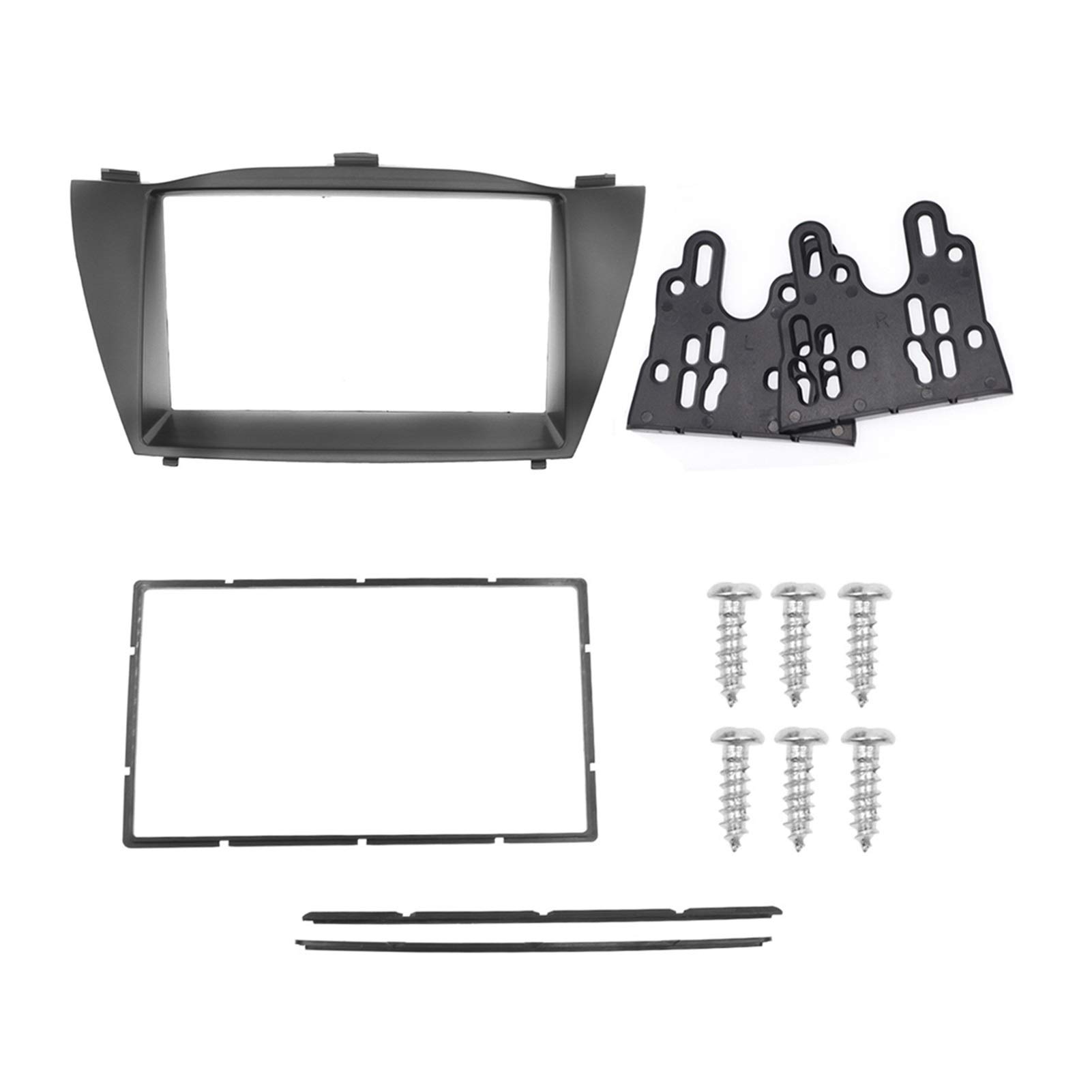 JAFYLO Doppel-Din-Autoradio-Blende-Set, for Hyundai, Tucson IX35 2010, DVD-Rahmen, Stereo-Schnittstelle, Armaturenbrett-Adapterkonsole Autoradio-Rahmen von JAFYLO