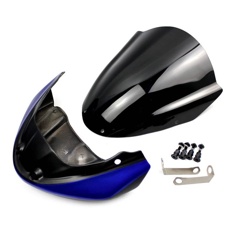 JAFYLO Windschutz Windschutzscheibe mit Halterung Frontwindabweiserabdeckung, for Yamaha, FZ MT 09 2014-2016 FZ09 MT09 FZ-09 MT-09 Windschutzscheibe(Blue) von JAFYLO