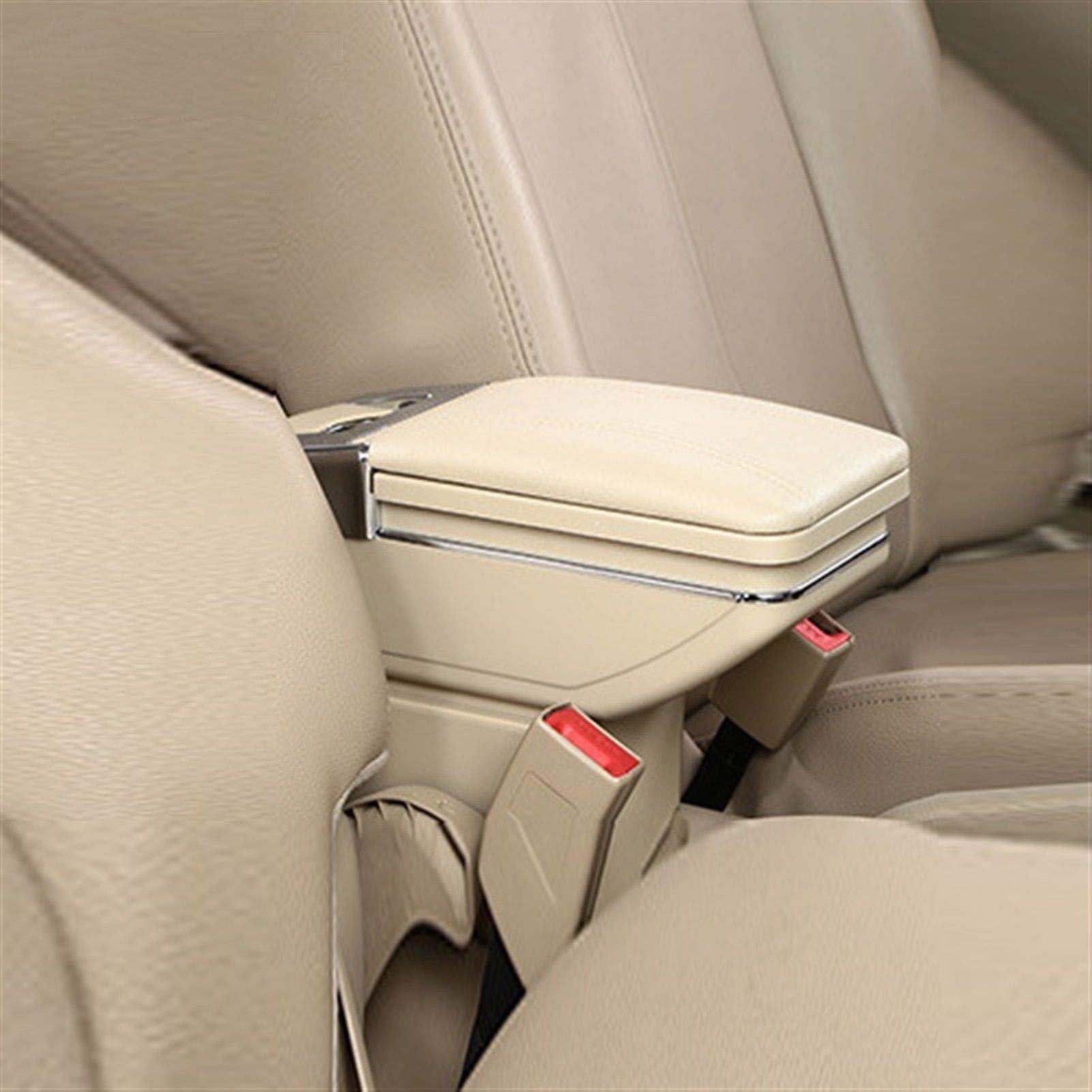 JAFYLO for RAV4, Armlehnenbox Central Store Content Box Getränkehalter Aschenbecher Innenraum Auto-Styling Dekoration Zubehör 1999–2003 Armlehnenbox für Mittelkonsole(Beige) von JAFYLO