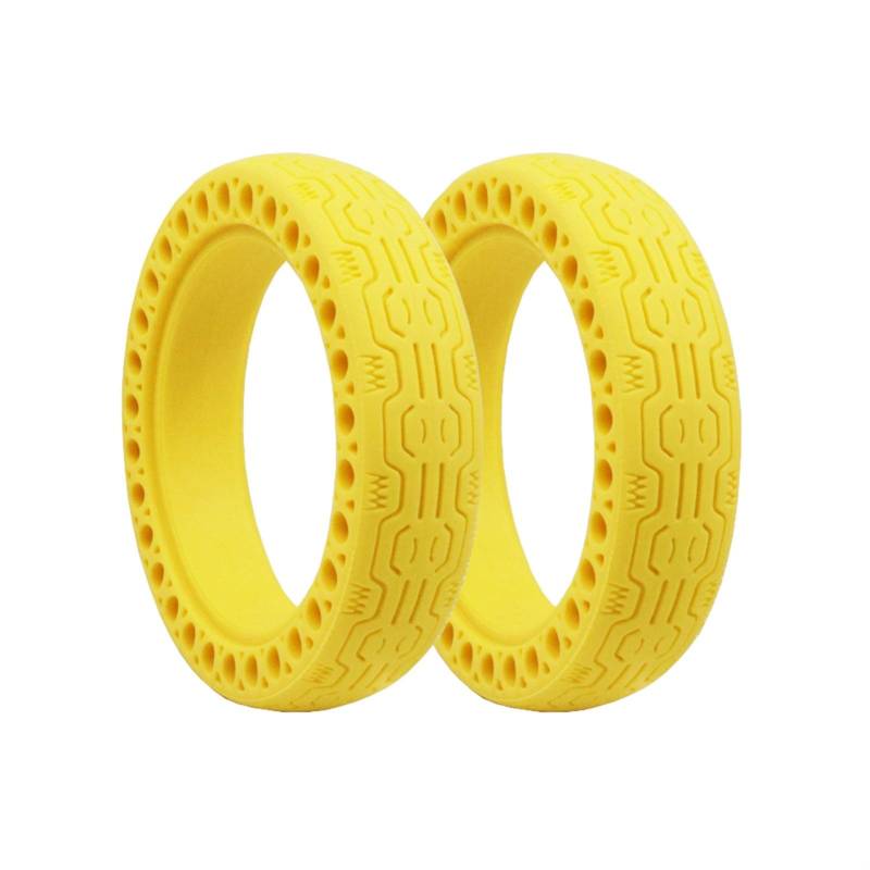 Rollerrad 8,5 Zoll, for Xiaomi, M365-Reifen mit Volllochreifen, Stoßdämpfer for Elektroroller-Skateboard, Nicht pneumatischer Reifen, Gummi-Bule-Räder(2 pcs Yellow) von JAFYLO