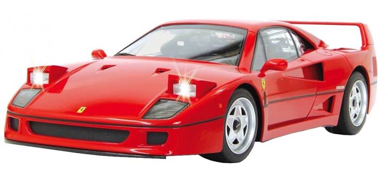 JAMARA 405166 - Ferrari F40 1:14 27Mhz - offiziell lizenziert, ca 1 Stunde Fahrzeit bei ca 11 Kmh, LED Licht, Perfekt nachgebildete Details, detaillierter Innenraum, hochwertige Verarbeitung von JAMARA