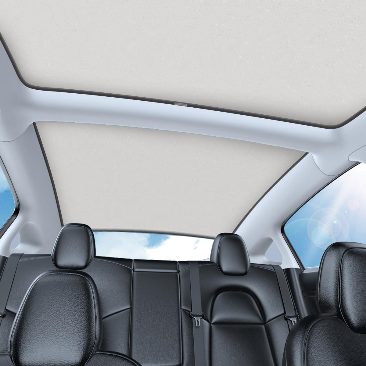Glasdach-Sonnenschutz für Tesla Model 3, Sonnenschutz für Vorderes und Hinteres Glasdach mit Reflektierenden Abdeckungen für das Oberlicht, Model 3 Zubehör von JAOGAUS