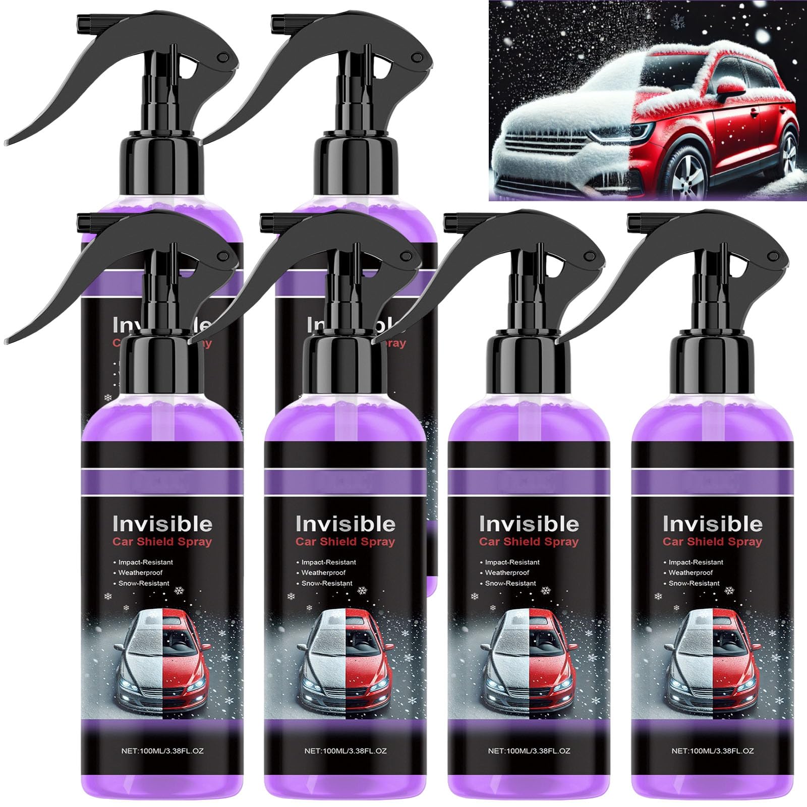 3-in-1-Nanospray mit Keramikbeschichtung für Autos – Hydrophobes Autowachsspray mit hohem Schutz, Kratzerreparatur und Windschutzscheibenbeschichtung, schneller Glanz lang anhaltender Glanz (6PCS) von JASUBAI