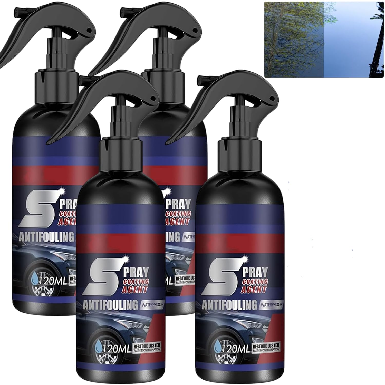 JASUBAI Kdkn Spray Coating Agent, Multi Functional Coating Renewal Agent, Rayhong Spray Coating Agent, 3 In 1 High Protection Quick Car Coating Spray, Coating Renewal Agent Spray Antifouling (4Pcs) von JASUBAI