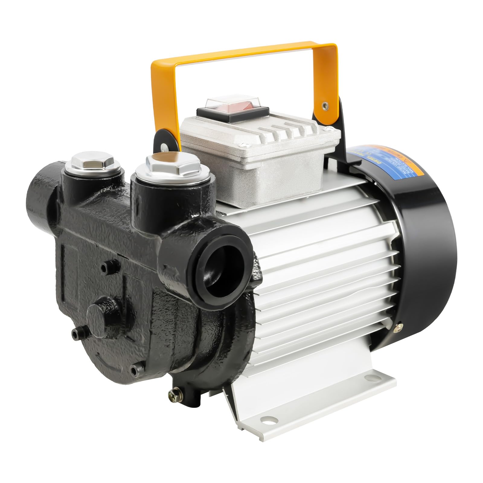 JAYEUW Ölpumpe Dieseltransferpumpe Dieselpumpe Heizölpumpe 220V 550W Selbstansaugende Ölpumpe Mobile Diesel-Tankstelle mit Filter und Handgriff für Autos Traktoren Schwarz und Silber Max 60L/min von JAYEUW