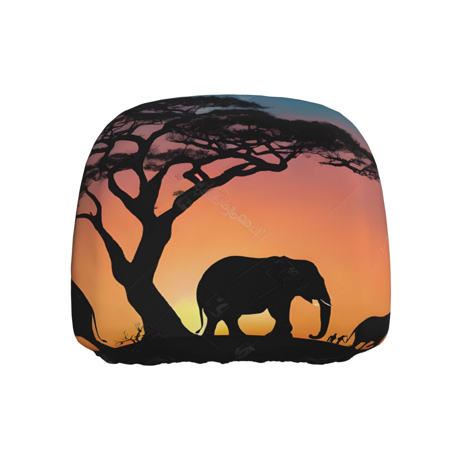 JAYWIS African Elephant Universal-Auto-Kopfstützenbezug, UV-/Staub-/Kratzschutz, dehnbare Passform für SUV/LKW/Sedan, dekorativer Sitzschutz von JAYWIS