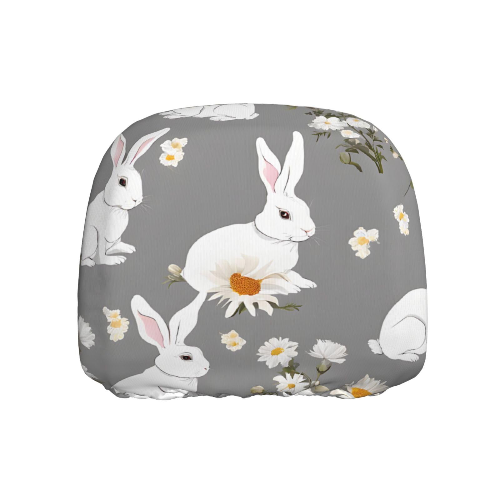 JAYWIS Bunny Floral – Universeller Auto-Kopfstützenbezug, UV-/Staub-/Kratzschutz, dehnbare Passform für SUV/LKW/Sedan, dekorativer Sitzschutz von JAYWIS