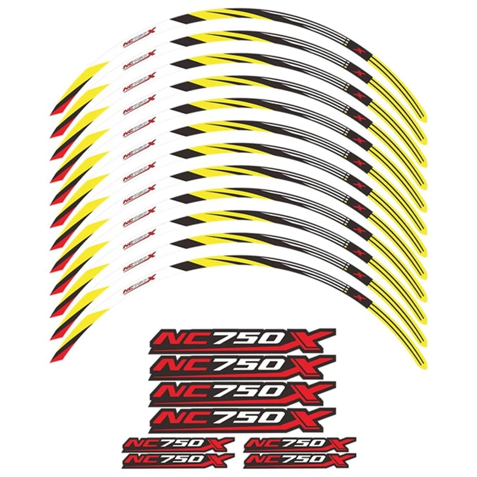 JAYWIS Motorradaufkleber 17-Zoll-Felgenaufkleber Für H&onda NC750X NC750 NC 750 X 750X 2014-2023, Felgenreifen-Set, Streifen, Klebeband, Aufkleber Felgenrandaufkleber(Gelb) von JAYWIS