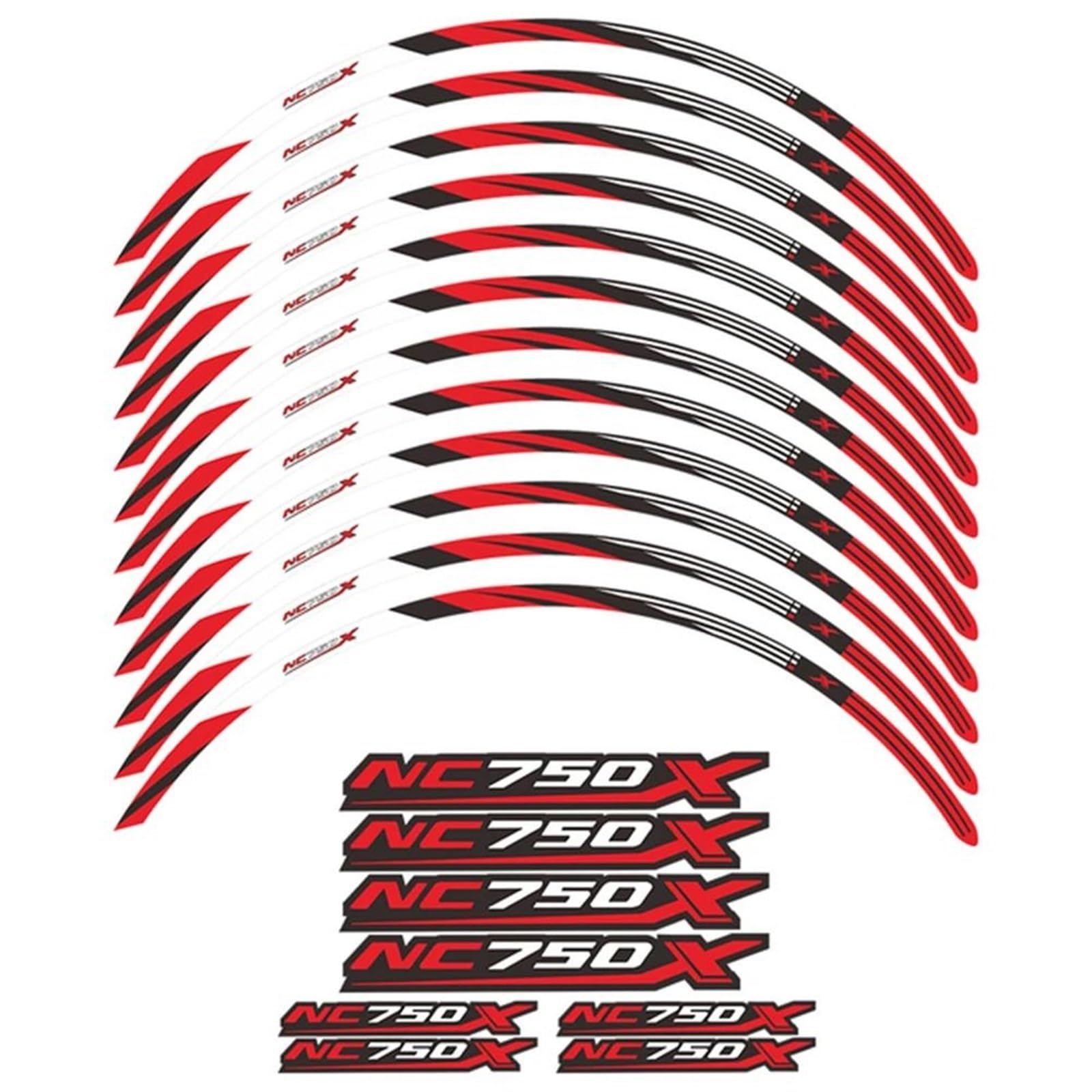 JAYWIS Motorradaufkleber 17-Zoll-Felgenaufkleber Für H&onda NC750X NC750 NC 750 X 750X 2014-2023, Felgenreifen-Set, Streifen, Klebeband, Aufkleber Felgenrandaufkleber(ROT) von JAYWIS