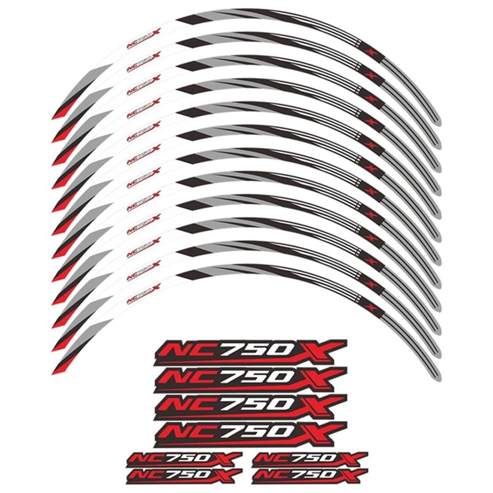 JAYWIS Motorradaufkleber 17-Zoll-Felgenaufkleber Für H&onda NC750X NC750 NC 750 X 750X 2014-2023, Felgenreifen-Set, Streifen, Klebeband, Aufkleber Felgenrandaufkleber(Titan) von JAYWIS