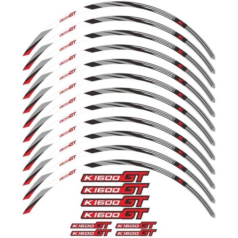 JAYWIS Motorradaufkleber 17-Zoll-Radaufkleber Für Motorradfelgen, Aufkleber Für BMW K1600GT K 1600 K1600 GT 2011-2023 2020 2021, Reflektierendes Streifenband Felgenrandaufkleber(Titan) von JAYWIS