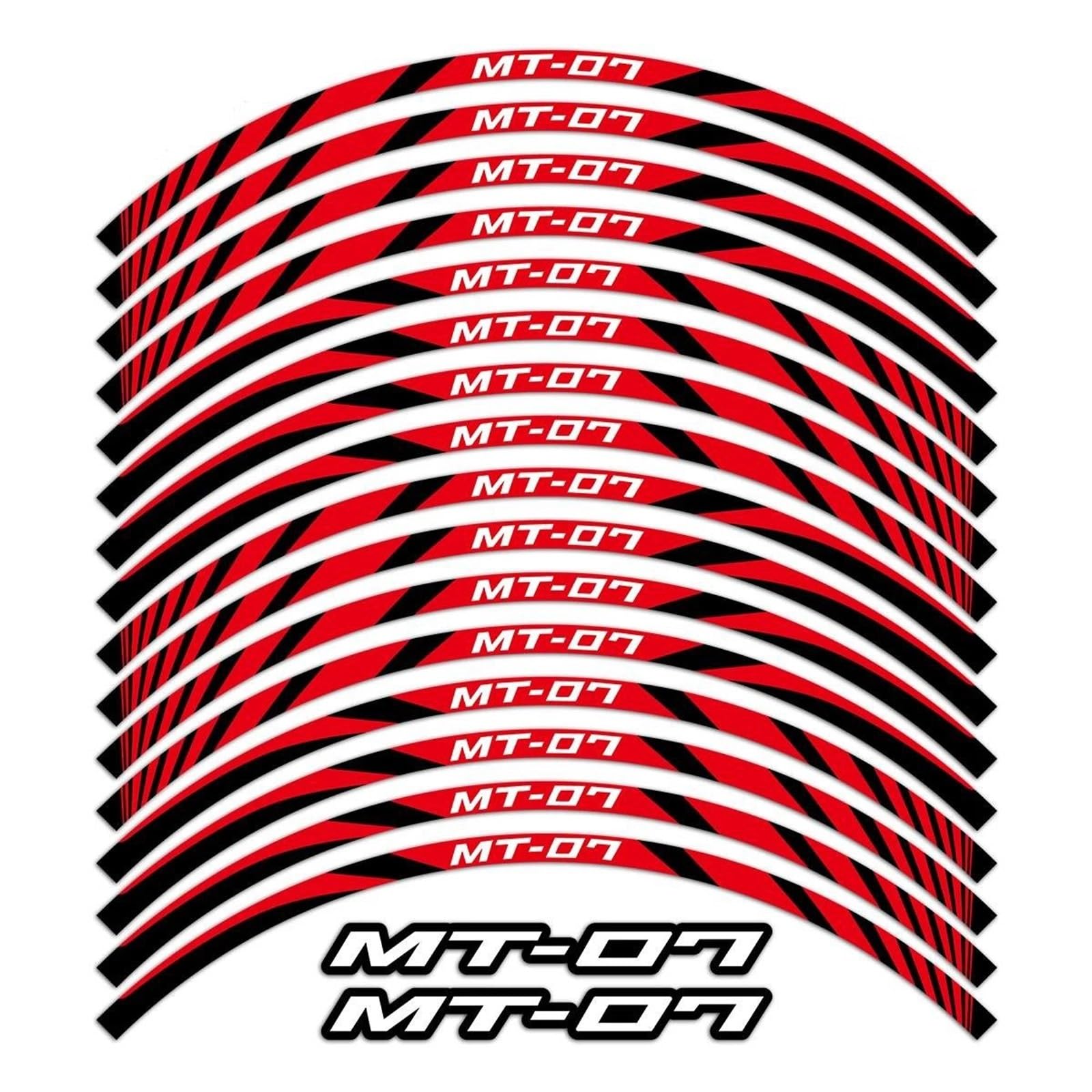 JAYWIS Motorradaufkleber 17-Zoll-Radaufkleber Für Motorradfelgen, Aufkleber Für Y&amaha MT07 MT-07 Mt 07, Wetterfestes Reflektierendes Streifenband Felgenrandaufkleber(ROT) von JAYWIS