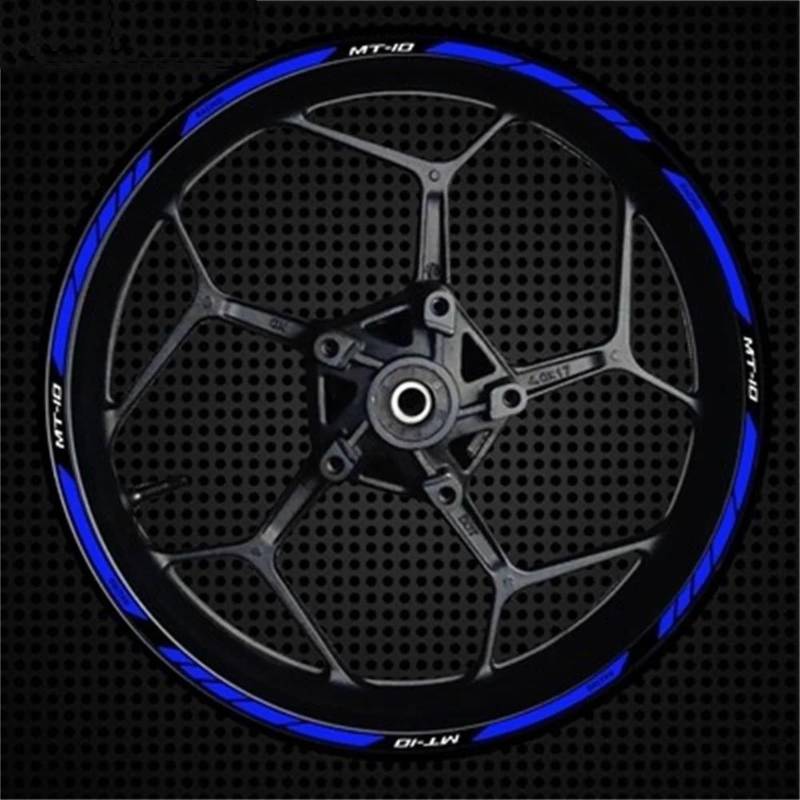 JAYWIS Motorradaufkleber 17-Zoll-Radnabenaufkleber Für Motorräder, Reflektierende Felgenaufkleber Für Y&amaha MT10 MT 10 MT-10 Mt10 Mt 10 Mt-10 2022 Felgenrandaufkleber(Farbe 17) von JAYWIS