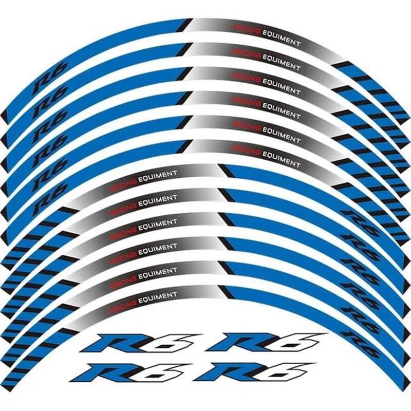 JAYWIS Motorradaufkleber Motorrad-Felgenaufkleber, Reflektierende Radnabenstreifen, Aufkleber Für Y&amaha YZF R6 YZFR6 YZF-R6 YZF R6 Felgenrandaufkleber(Farbe 3) von JAYWIS