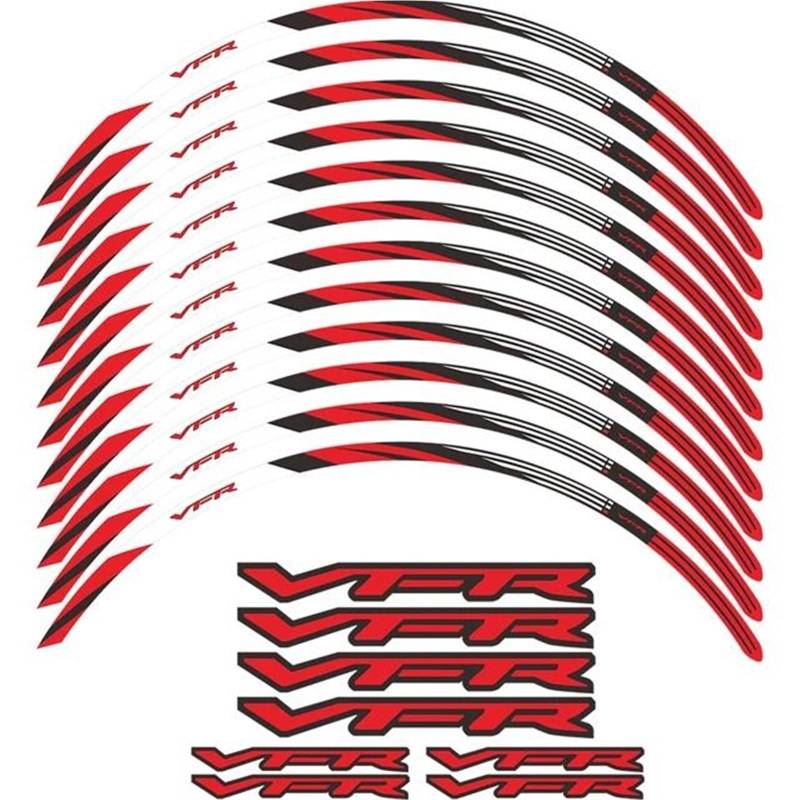 JAYWIS Motorradaufkleber Motorrad-Radaufkleber, Felgenaufkleber, Reflektierendes Streifenband Für H&onda VFR1200X VFR 1200X Crosstourer 2012-2020 2018 Felgenrandaufkleber(ROT) von JAYWIS