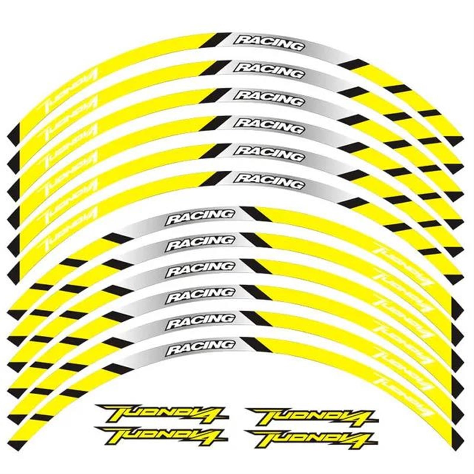 JAYWIS Motorradaufkleber Motorrad-Radaufkleber, Reflektierende Felgenstreifen, Klebeband, Aufkleber, Dekoration Für Aprilia TUONOV4 Tuonov4 Felgenrandaufkleber(Farbe 2) von JAYWIS