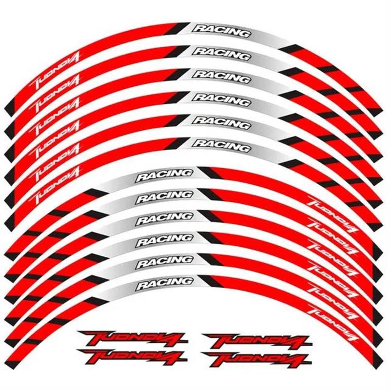 JAYWIS Motorradaufkleber Motorrad-Radaufkleber, Reflektierende Felgenstreifen, Klebeband, Aufkleber, Dekoration Für Aprilia TUONOV4 Tuonov4 Felgenrandaufkleber(Farbe 3) von JAYWIS