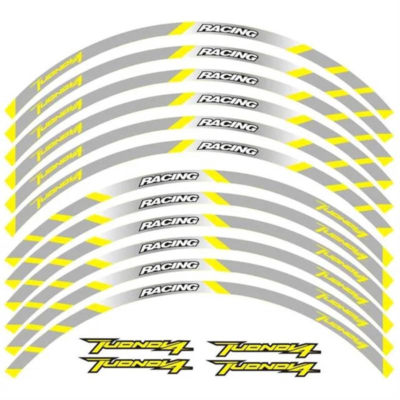 JAYWIS Motorradaufkleber Motorrad-Radaufkleber, Reflektierende Felgenstreifen, Klebeband, Aufkleber, Dekoration Für Aprilia TUONOV4 Tuonov4 Felgenrandaufkleber(Farbe 6) von JAYWIS