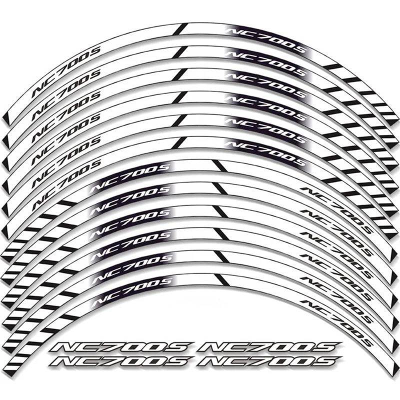 JAYWIS Motorradaufkleber Motorrad-Radaufkleber, Reflektierendes Felgenstreifenband, Aufkleber, Dekorationszubehör Für H&onda NC700S Nc700s Felgenrandaufkleber(Farbe 2) von JAYWIS