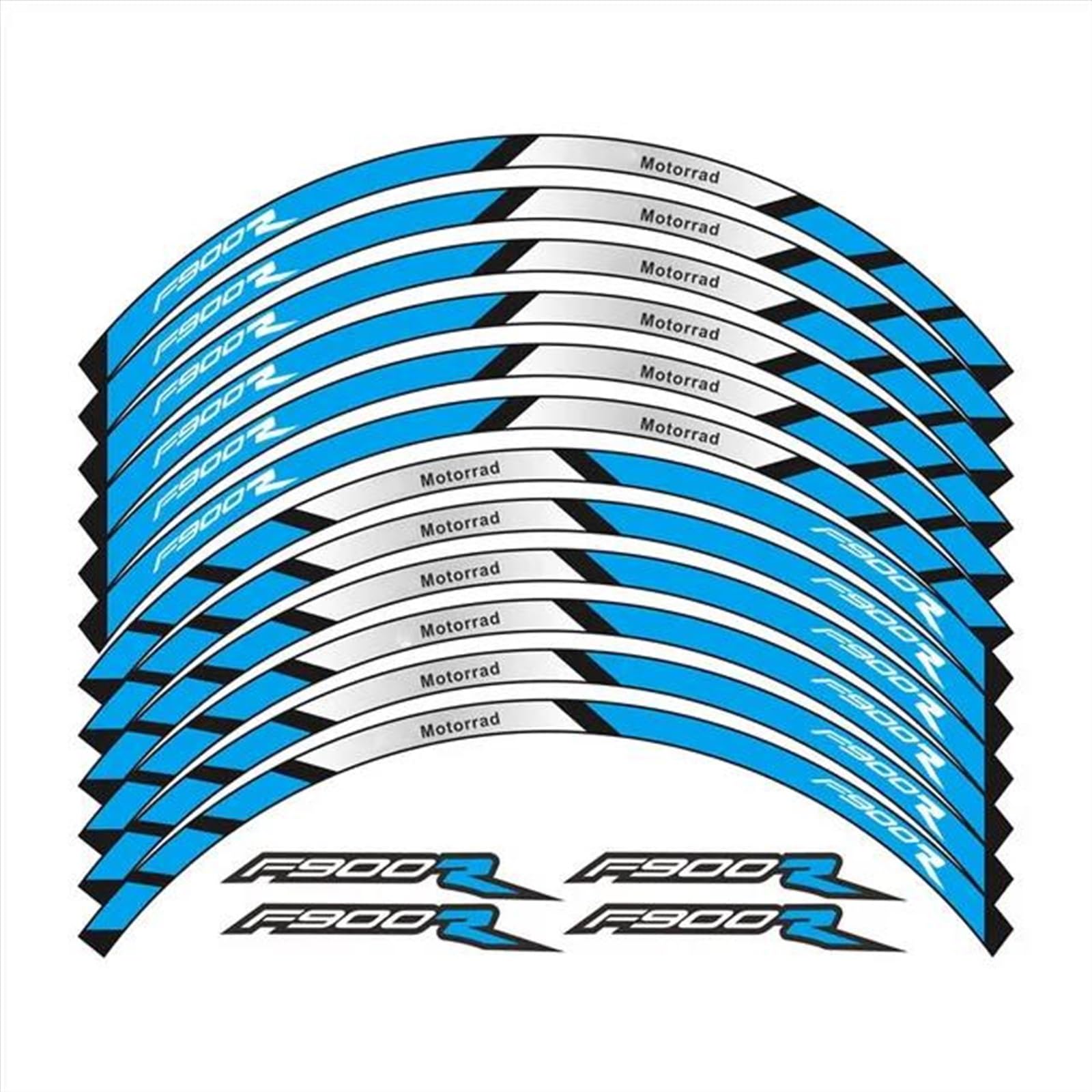 JAYWIS Motorradaufkleber Reflektierender Motorrad-Radaufkleber, Radnabenaufkleber, Felgenstreifenband, Dekorativ Für BMW F900R Felgenrandaufkleber(Farbe 4) von JAYWIS