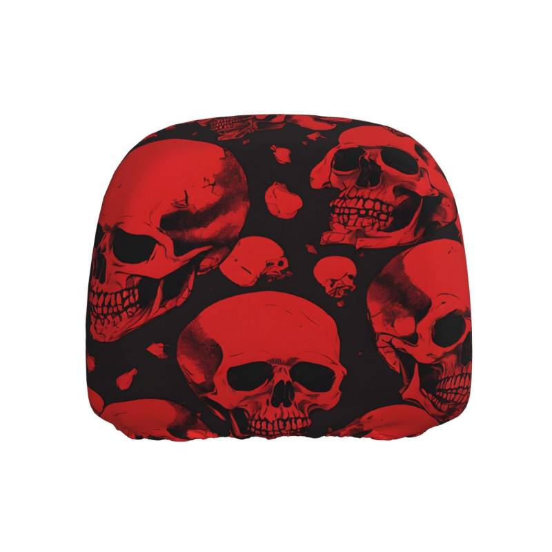 JAYWIS Red Skulls – Universeller Auto-Kopfstützenbezug, UV-/Staub-/Kratzschutz, dehnbare Passform für SUV/LKW/Sedan, dekorativer Sitzschutz von JAYWIS